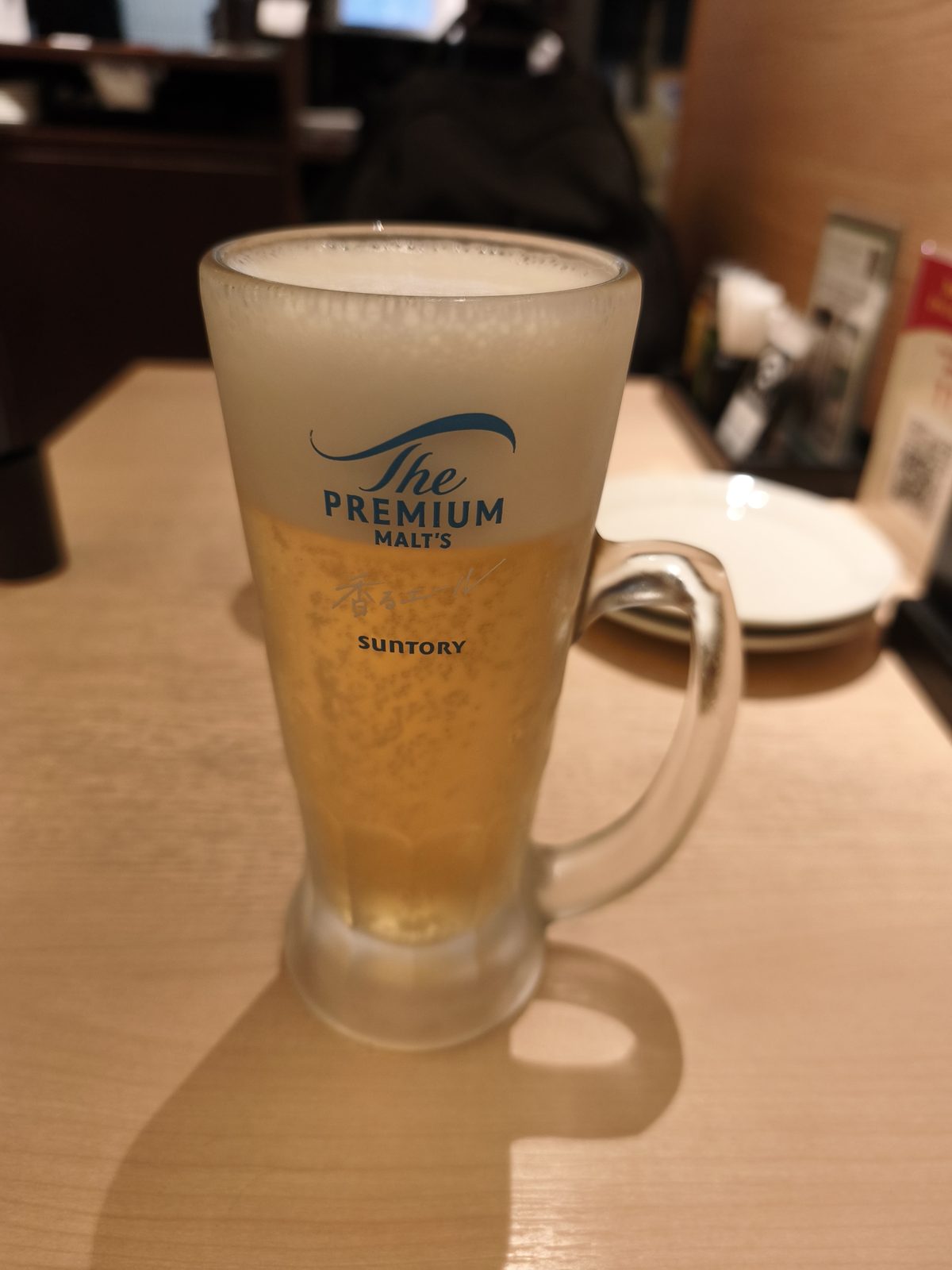 ぼてじゅうセントレア店の店内飲食セットに付く生ビール